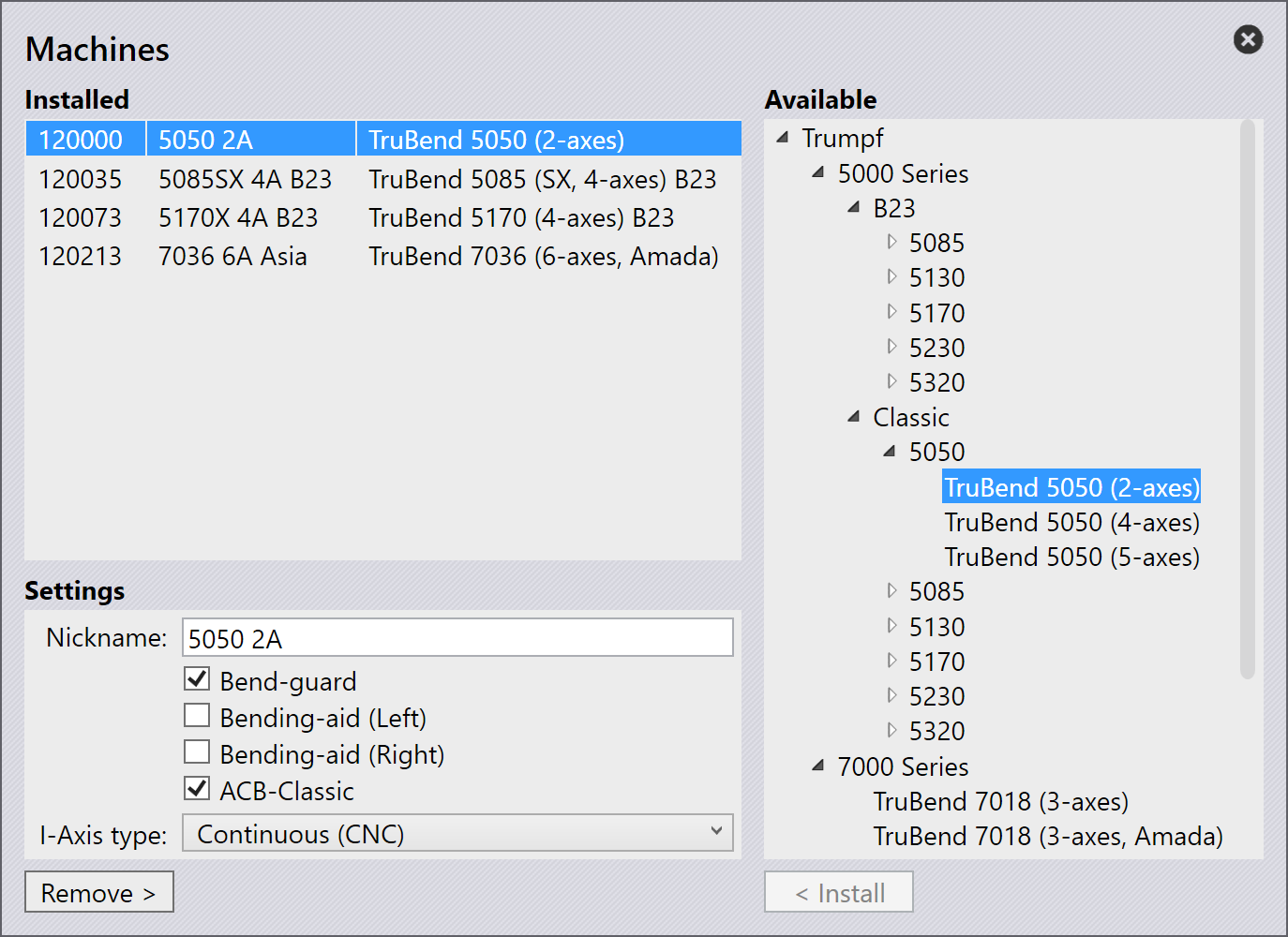 Machine DB