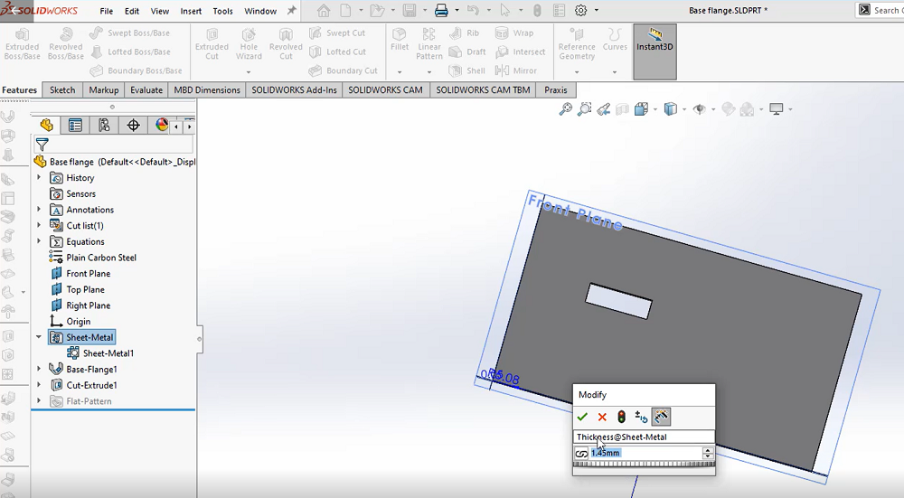 Solidworks sheetmetal