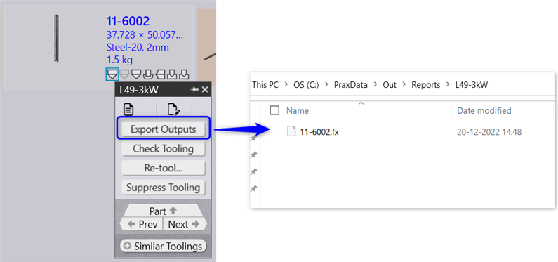 Export Cut Output